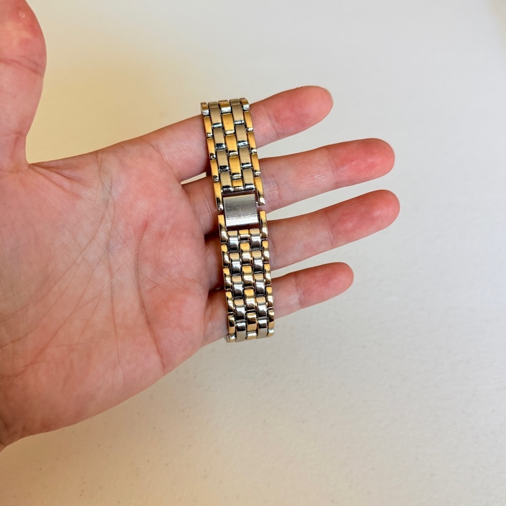 Gold and Silver Two-Tone Watch with Green Dial - Picture 9 of 9